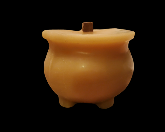 Beeswax Cauldron Candle with Crackling Wooden Wick